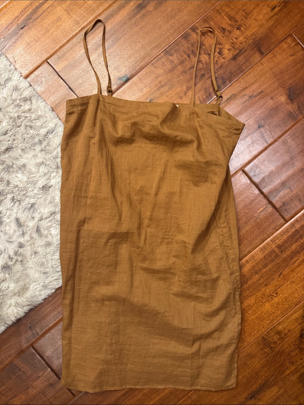 Spaghetti Strap Mini Dress in Warm Caramel